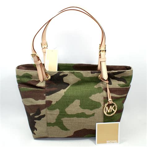 michael kors camo large tote|michael kors large canvas tote.